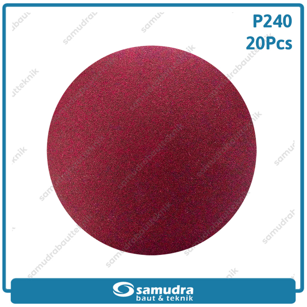 MST 20 Pcs No. 240 Amplas Bulat Velcro Tempel Mata Gerinda Disc 4 Inch