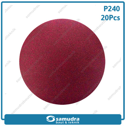 MST 20 Pcs No. 240 Amplas Bulat Velcro Tempel Mata Gerinda Disc 4 Inch