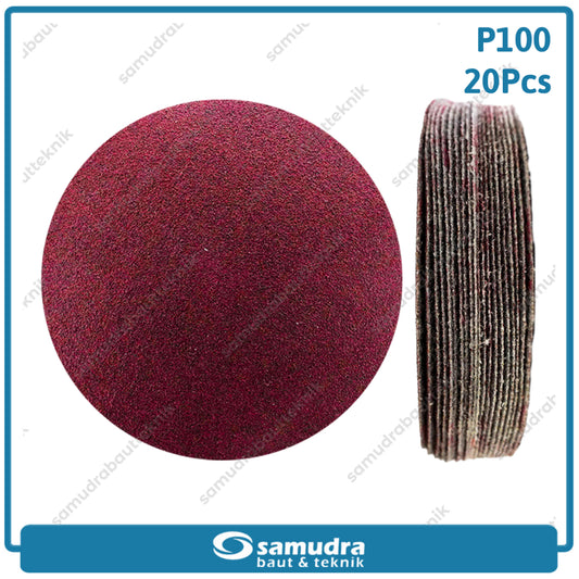 MST 20 Pcs No. 100 Amplas Bulat Velcro Tempel Mata Gerinda Disc 4 Inch