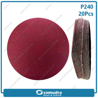 MST 20 Pcs No. 240 Amplas Bulat Velcro Tempel Mata Gerinda Disc 4 Inch
