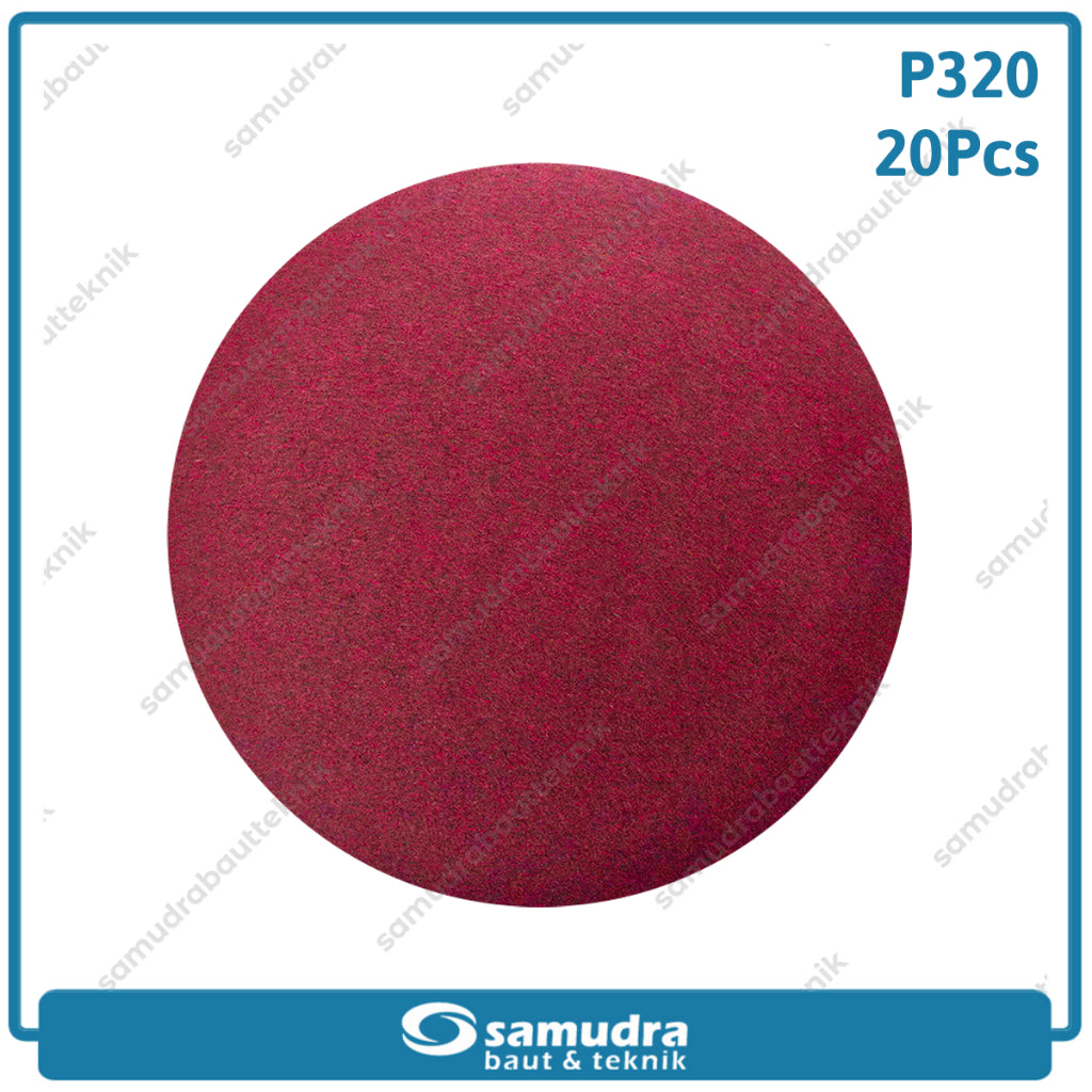 MST 20 Pcs No. 320 Amplas Bulat Velcro Tempel Mata Gerinda Disc 4 Inch