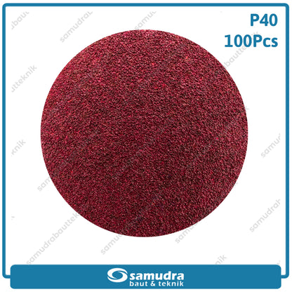 MST 100 Pc No. 40 Amplas Bulat Velcro Tempel Mata Gerinda Disc 4 Inch