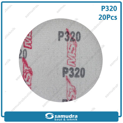 MST 20 Pcs No. 320 Amplas Bulat Velcro Tempel Mata Gerinda Disc 4 Inch