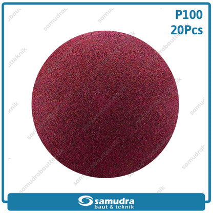 MST 20 Pcs No. 100 Amplas Bulat Velcro Tempel Mata Gerinda Disc 4 Inch