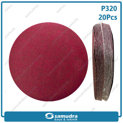 MST 20 Pcs No. 320 Amplas Bulat Velcro Tempel Mata Gerinda Disc 4 Inch