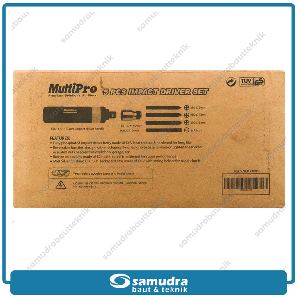 MULTIPRO 0-13110301005 Obeng Ketok Set 5 pcs Box Plastik