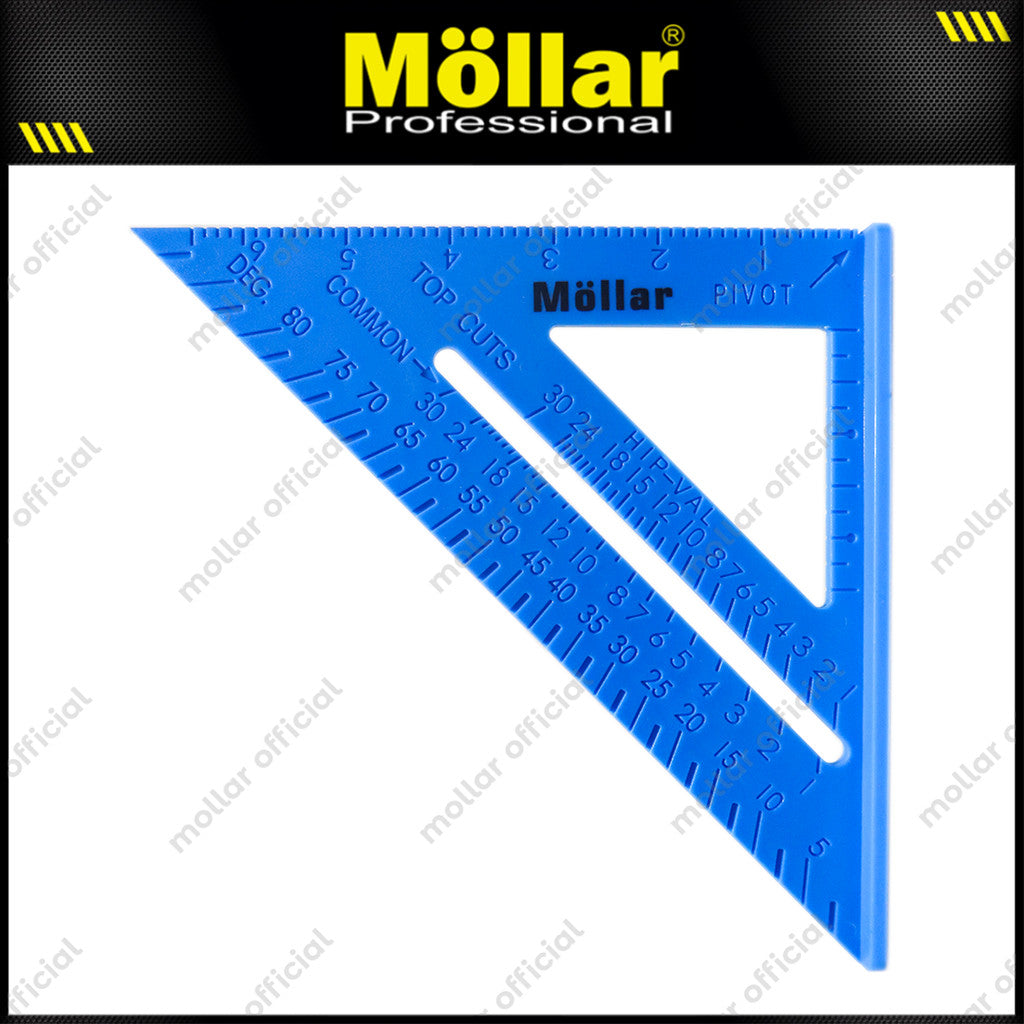 MOLLAR PSR7 Siku Meter Plastik 7" Biru / Triangle Ruler
