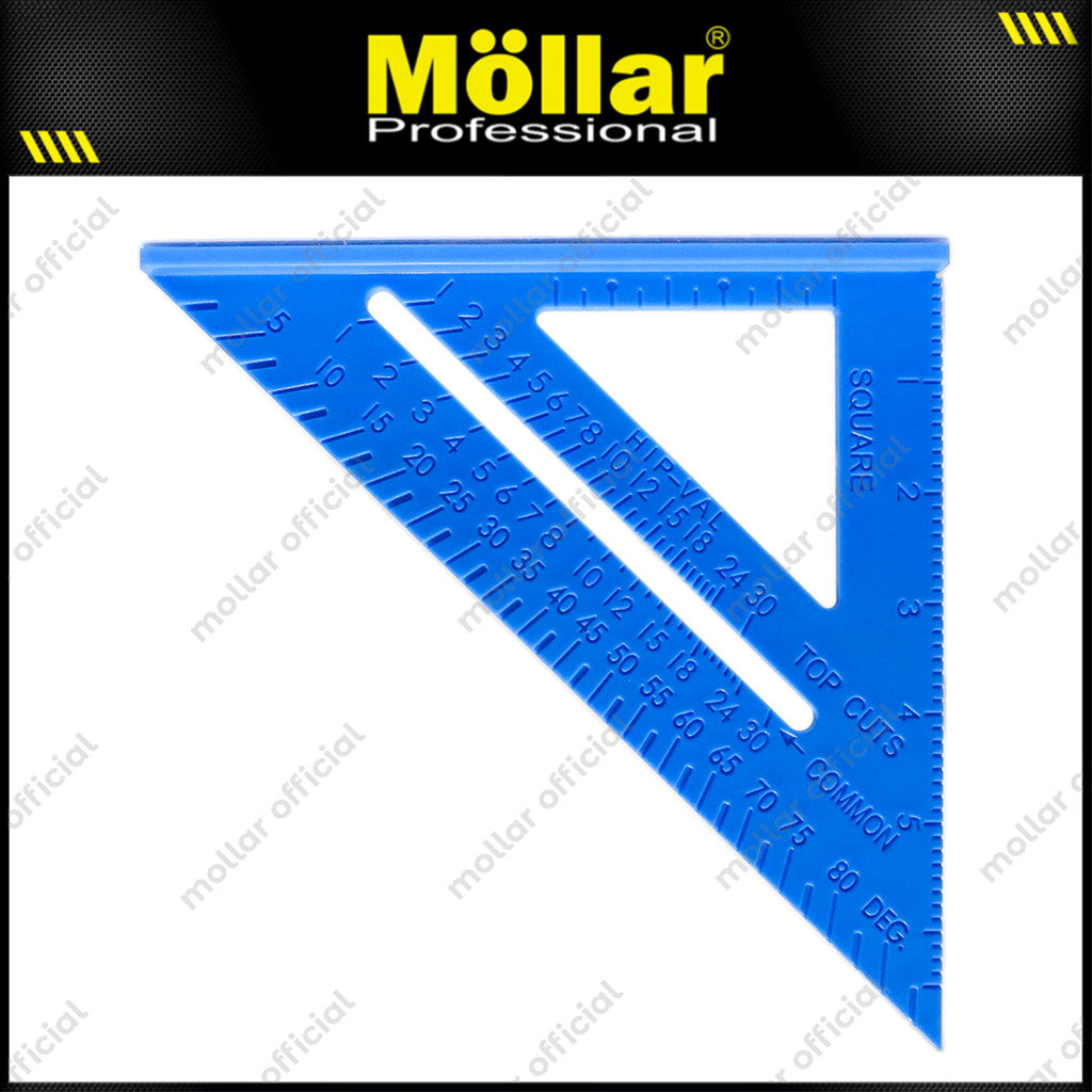 MOLLAR PSR7 Siku Meter Plastik 7" Biru / Triangle Ruler