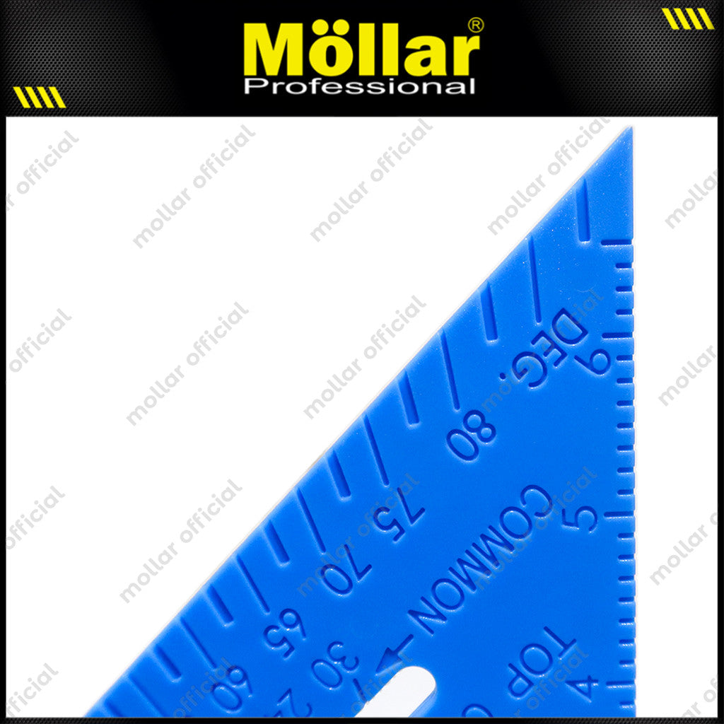 MOLLAR PSR7 Siku Meter Plastik 7" Biru / Triangle Ruler